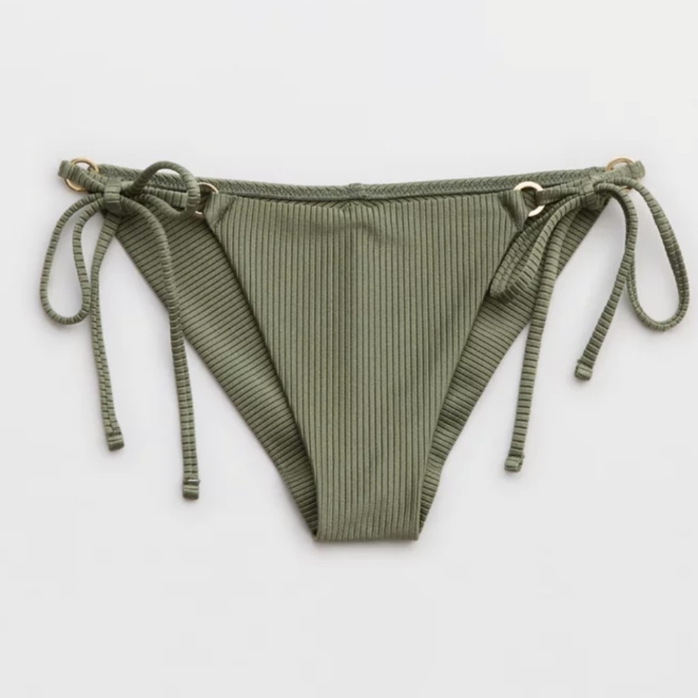 NWT Aerie Shine Rib Cheekier Tie Bikini Bottom